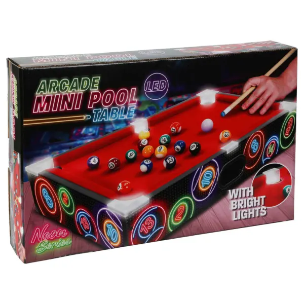 Tender Toys Mini Pooltafel met LED-verlichting 48,5x30x8,5 cm