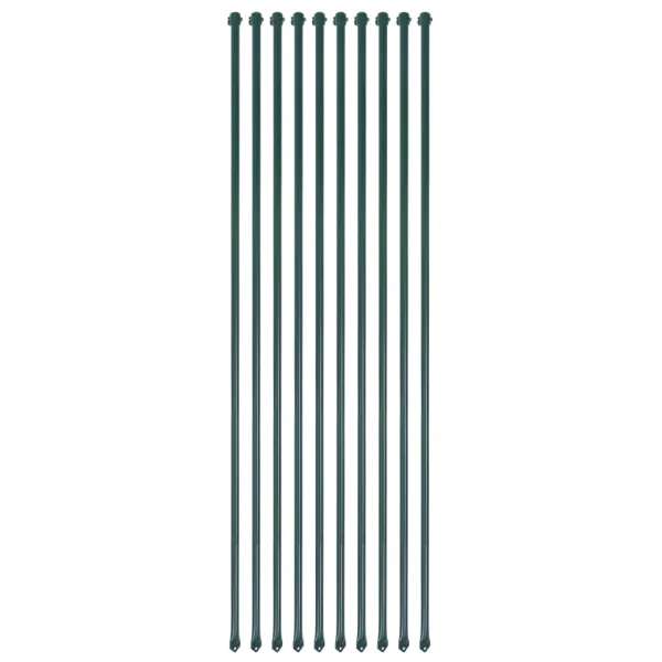 Tuinpalen 10 st 1,5 m Metaal Groen