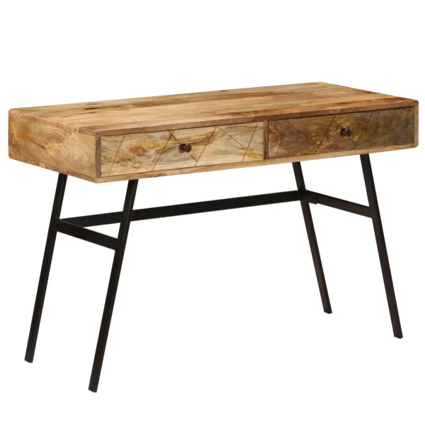 Schrijftafel met lades massief mangohout 110x50x76 cm