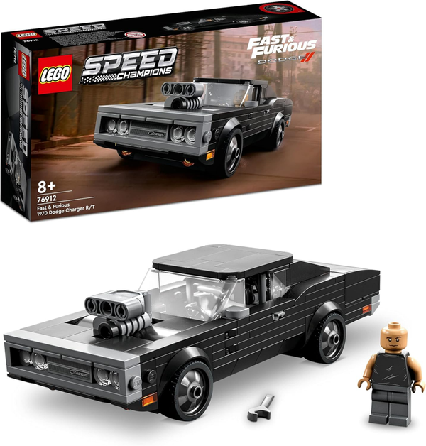 LEGO 76912 Speed Champions Fast & Furious 1970 Dodge Charger R/T, speelgoed, modelbouw, raceauto, Vin Diesel collectie, kinderen vanaf 8 jaar