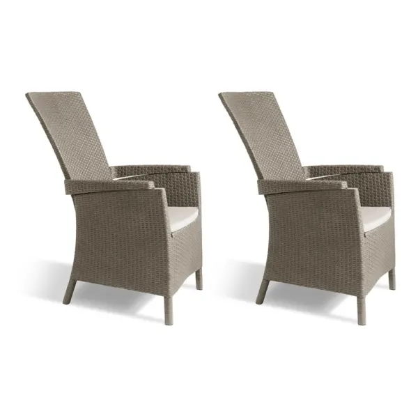 Keter Liggende Tuinstoelen "Vermont" 2 stuks Cappuccino