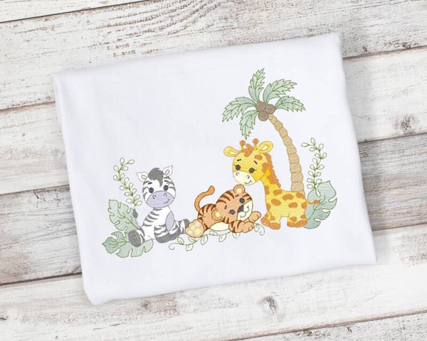 Zoo Animals, Baby Girl or Boy Shirt or Bodysuit
