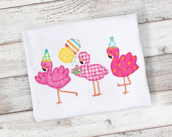 Personalized Flamingo Trio, Girls Shirt or Bodysuit