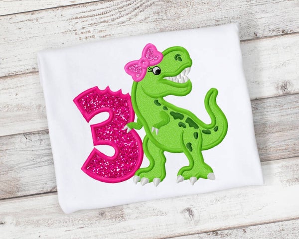 3rd Birthday Dinosaur Girl