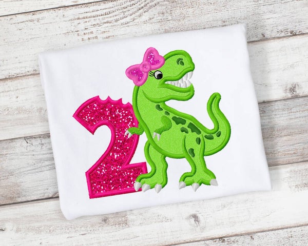 2nd Birthday Dinosaur Girl