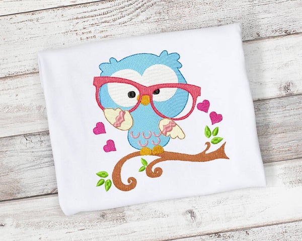 Personalized Owl With Glasses, Girls Shirt or Bodysuit