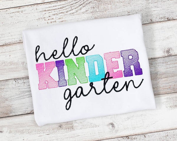 Hello Kindergarten, Girls Back to School Shirt