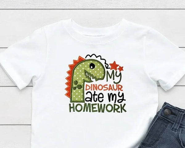 My Dinosaur Ate My Homework Shirt, School