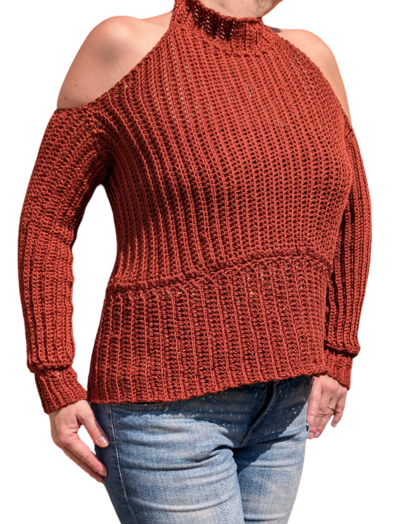 Cold-Shoulder-Sweater "Cozy Ribs"