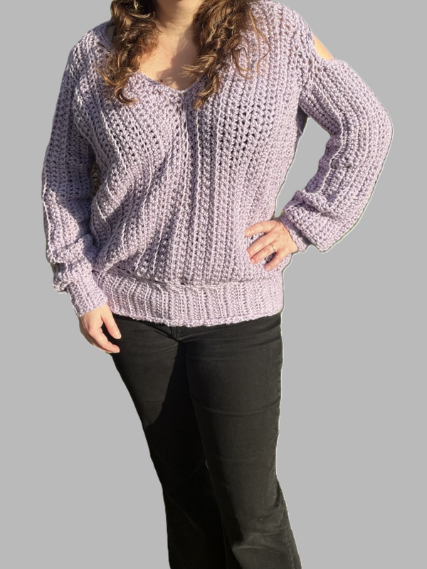 Cold-Shoulder-Sweater "Purple Rain"
