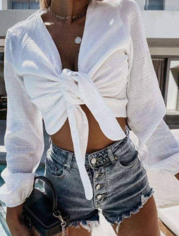 Top blouse en Gaze de coton