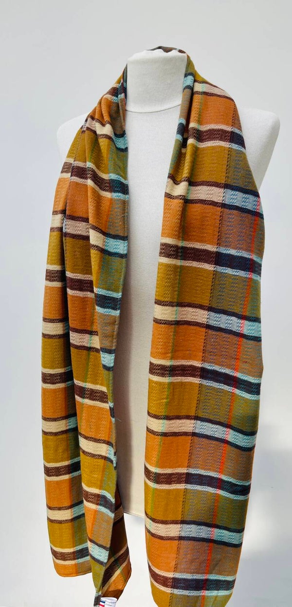 🧣 Écharpe Coton & Cachemire - Pièce Unique - Manufacture Française