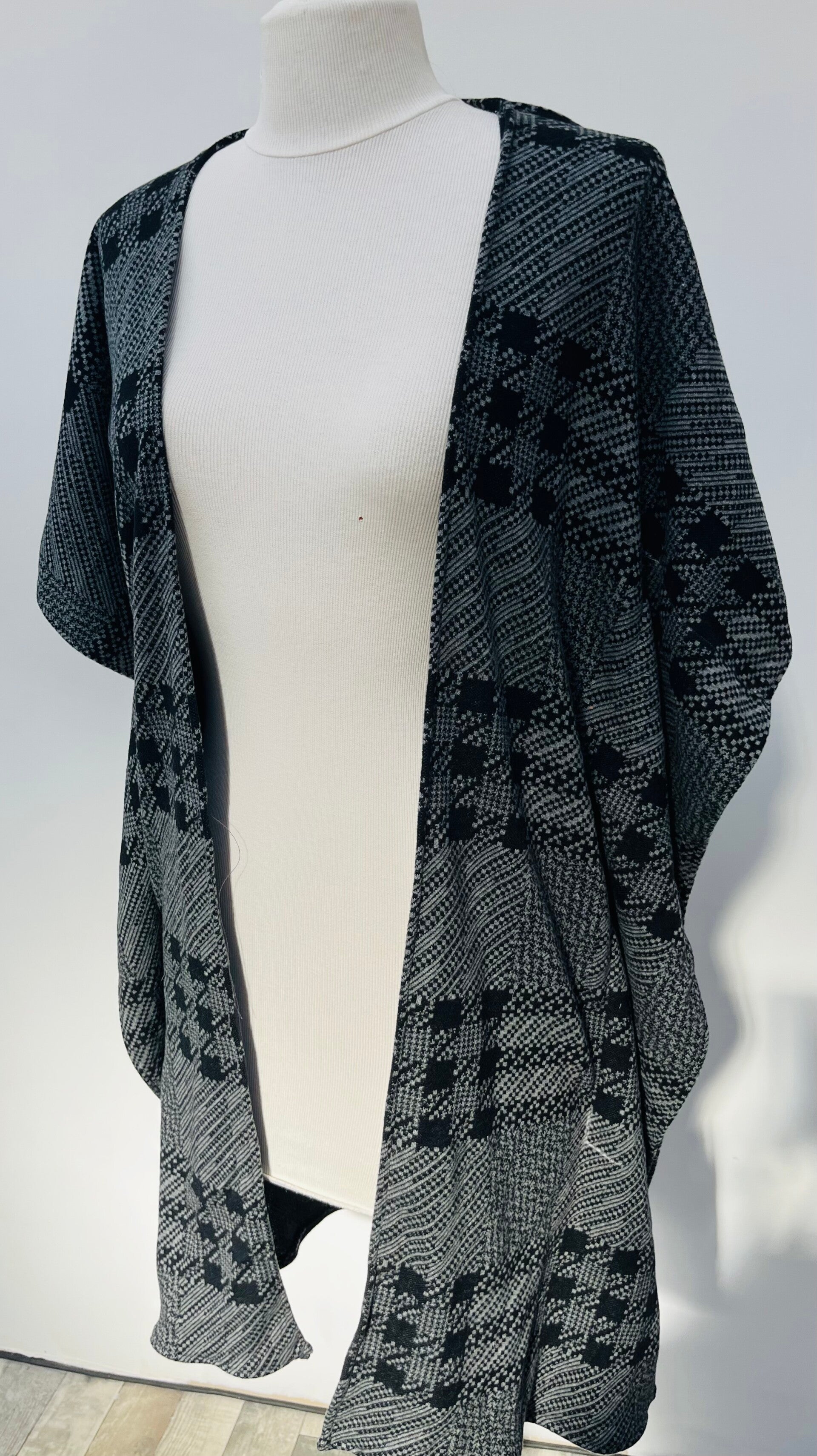 Poncho coton graphique