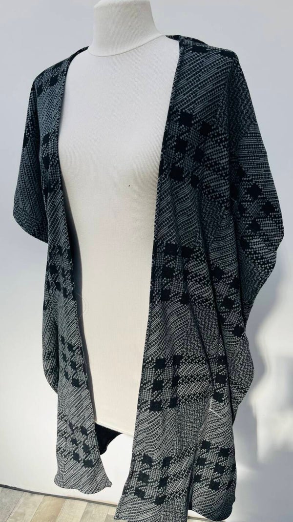 Poncho coton graphique