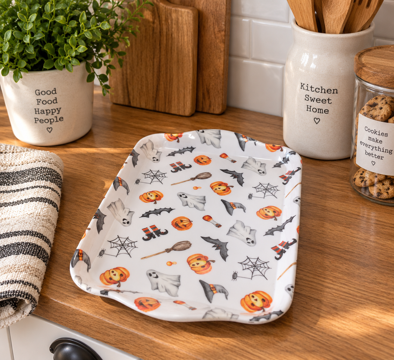 Tray melamine 13x21 cm Happy Halloween