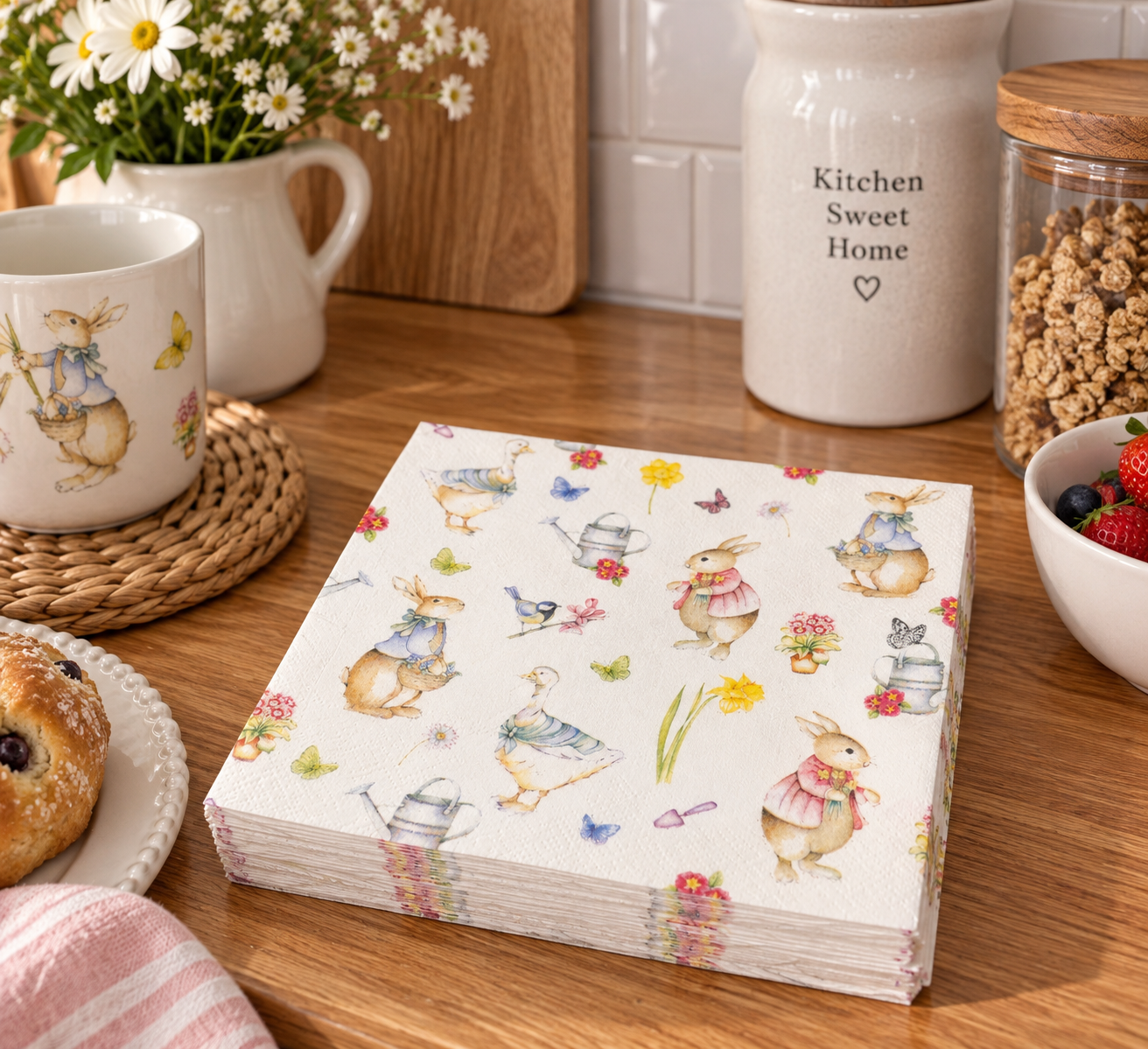 Napkin 33 Easter garden