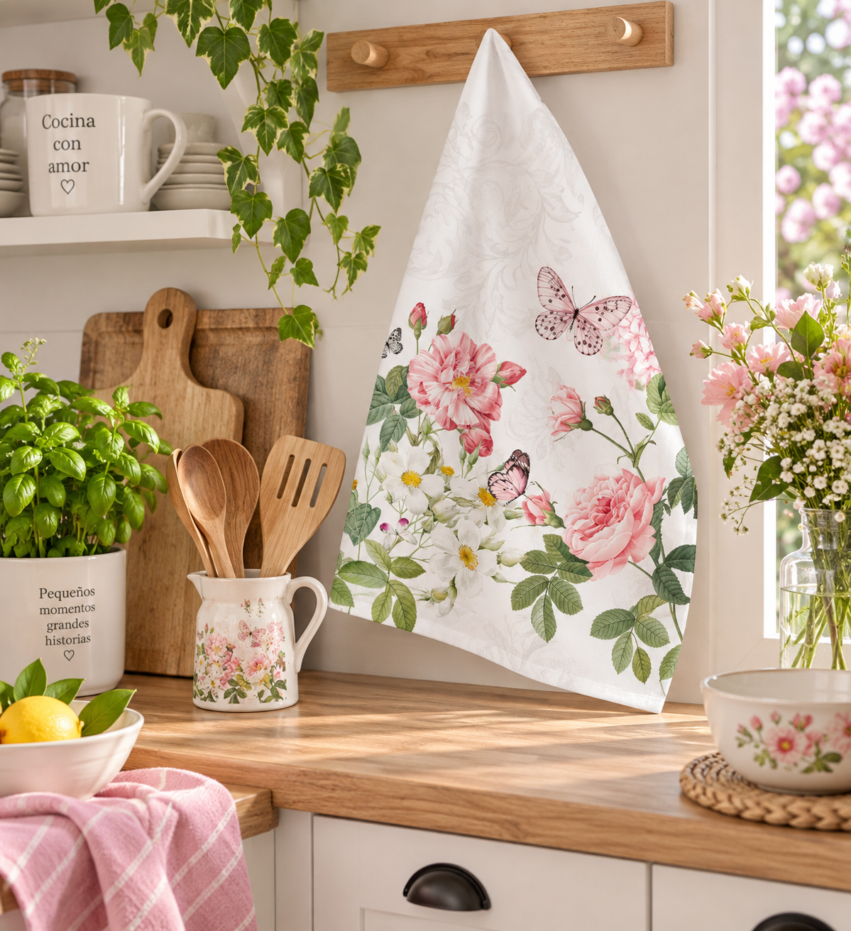 Kitchen towel Amelia white