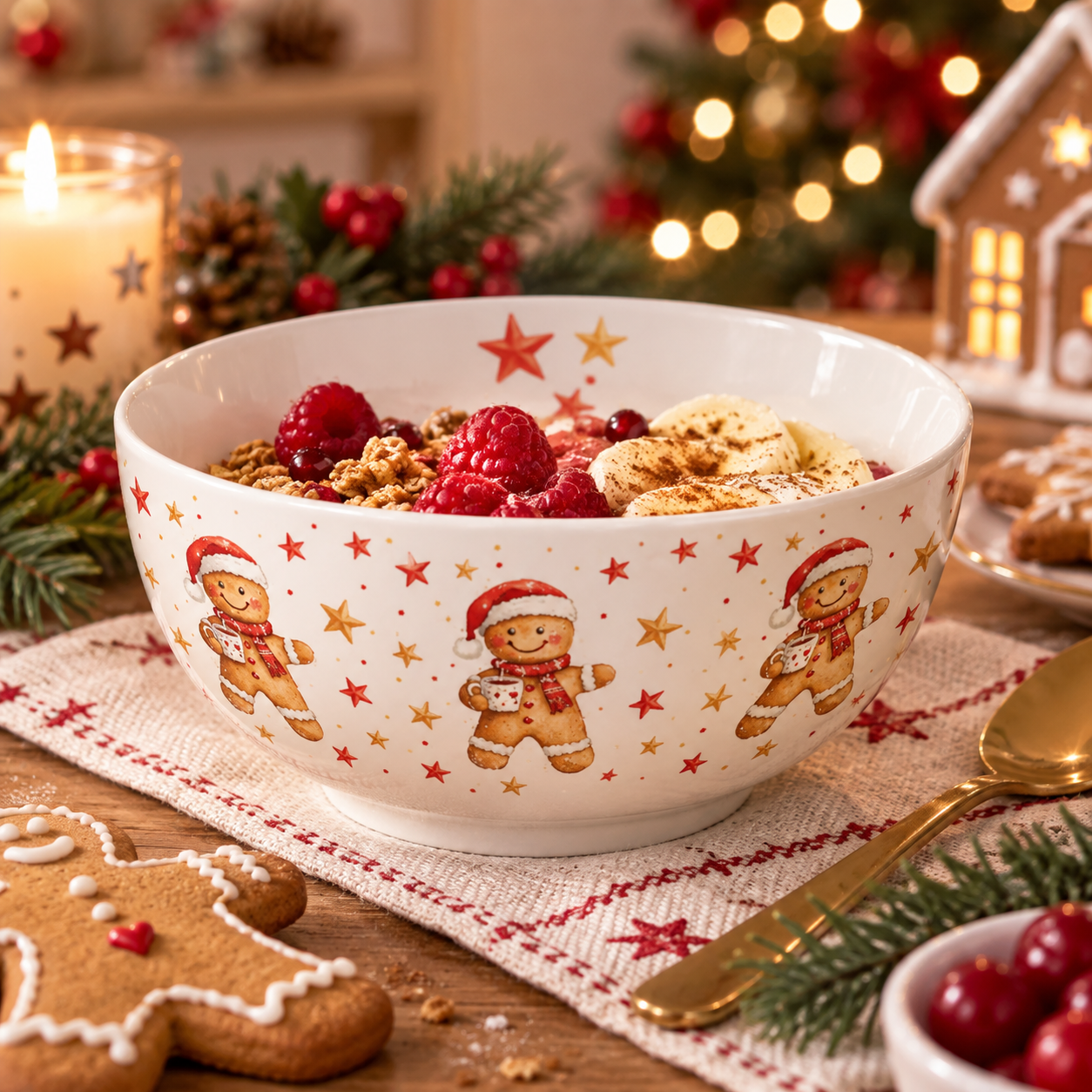 Bowl Cocoa and cookie