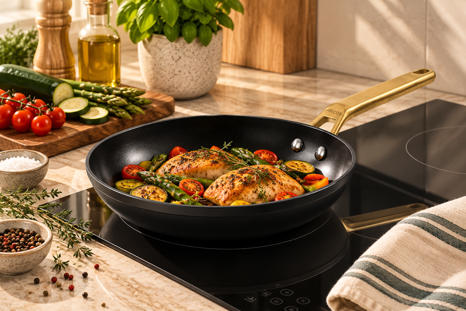 SARTEN 24 CM ALUMINIO FORJADO. ICONIC NEGRO. FULL INDUCTION.