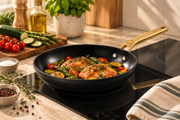 SARTEN 24 CM ALUMINIO FORJADO. ICONIC NEGRO. FULL INDUCTION.