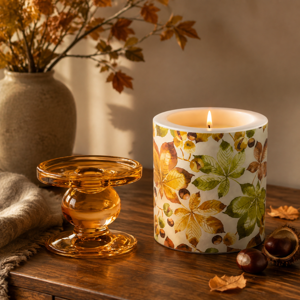 Standing candle holder small light brown