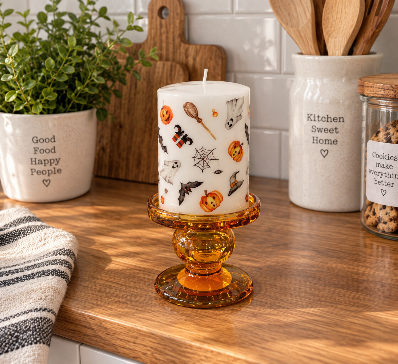 Candle small Happy Halloween