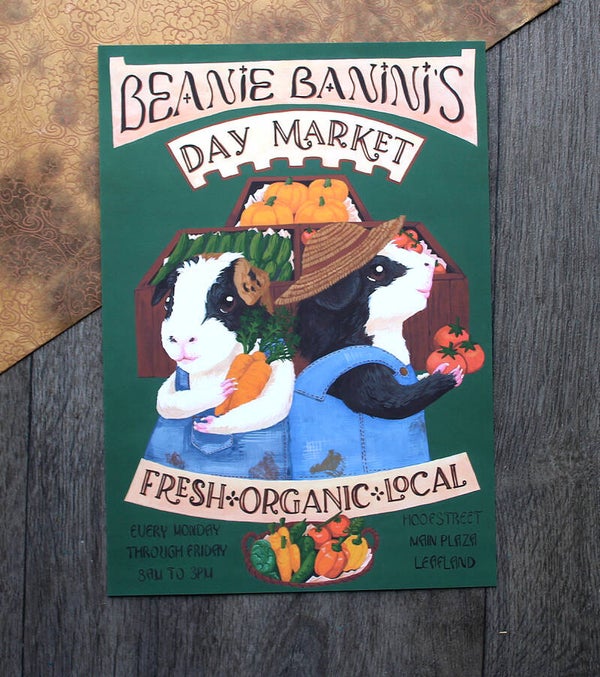 "Beanie Banini's Day Market" Art Print