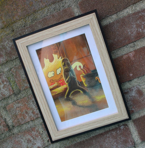 Calcifer Framed Original Painting