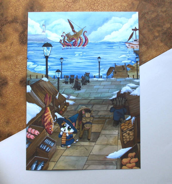 "Little kitty Big Adventure II" Print