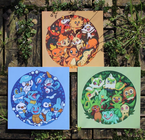 Pokemon Starter square prints