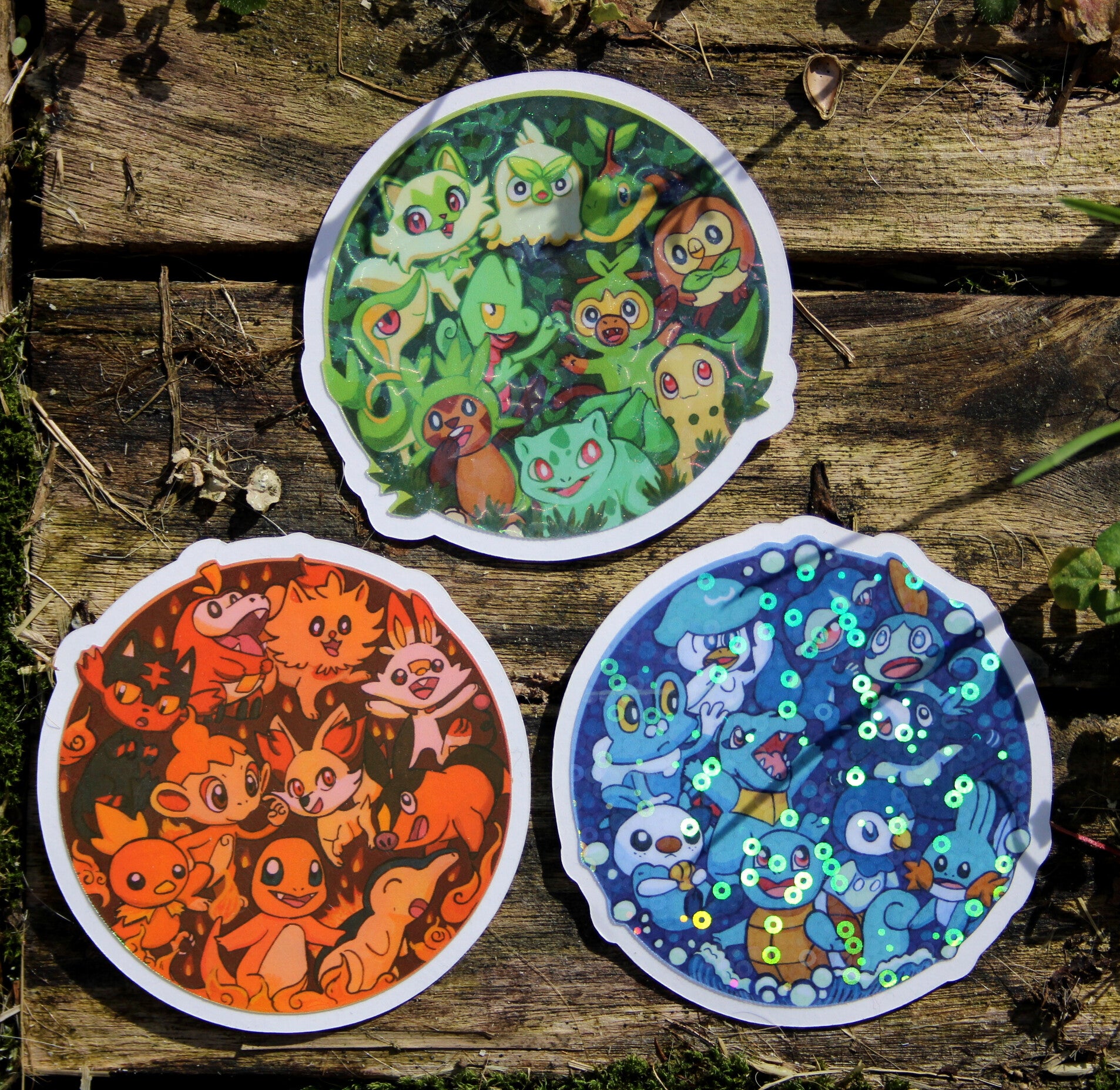 Starter Pokemon vinyl stickers