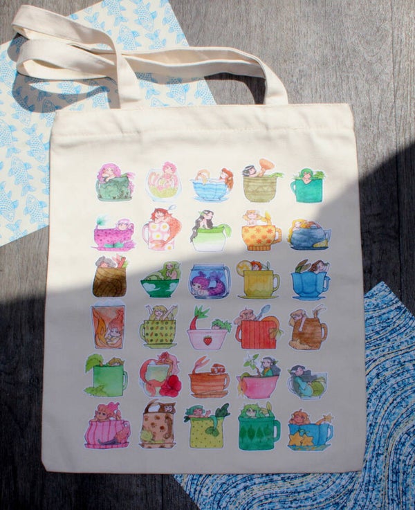 Tea Mermaids Zippered Tote Bag