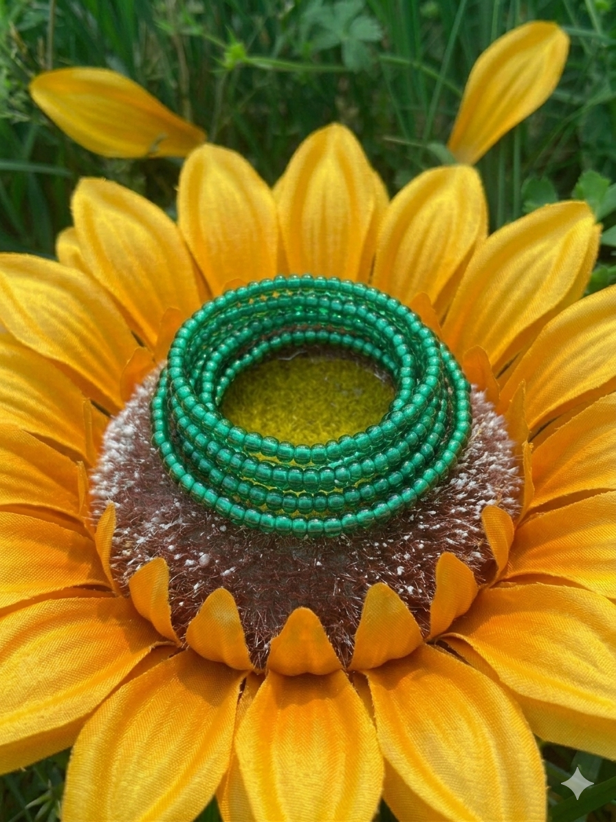 Earth Queen Handmade Waist Beads (Green)