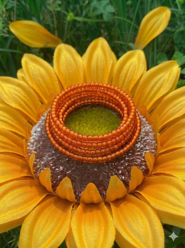 Sunset Aura Handmade Waist Beads (Orange)