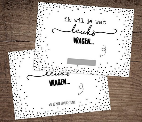 Kraskaarten "Wil je mijn getuige zijn?" In 't Moment