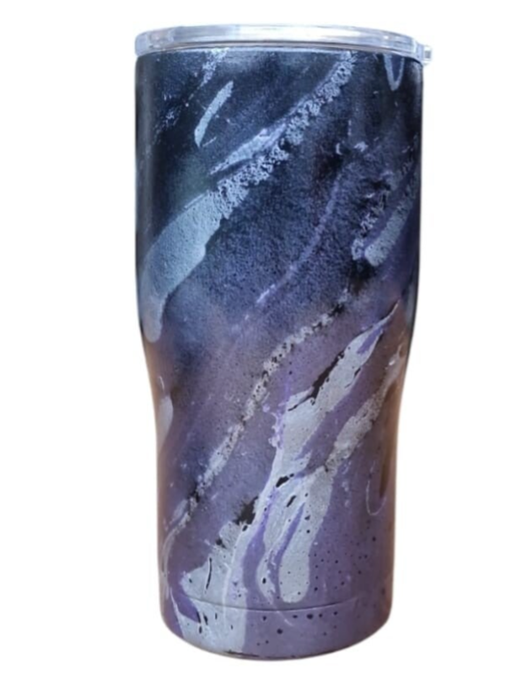 Hydrodip beker - marble purplelish blue