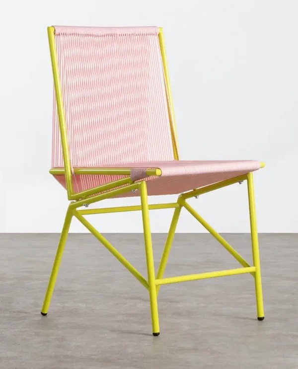 Sedia da Esterno in Rattan Sintetico e Metallo Amur Colors (Colore: Rosa)