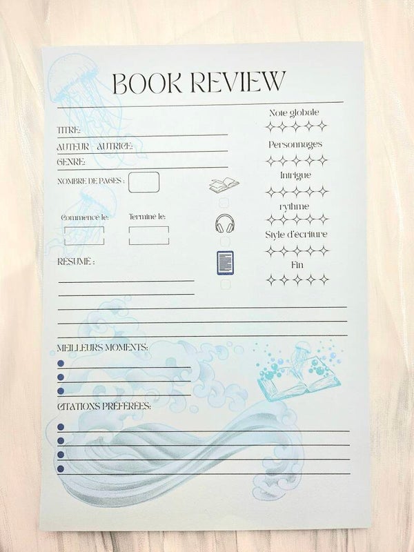 Book Review 25 pages Bleu océan