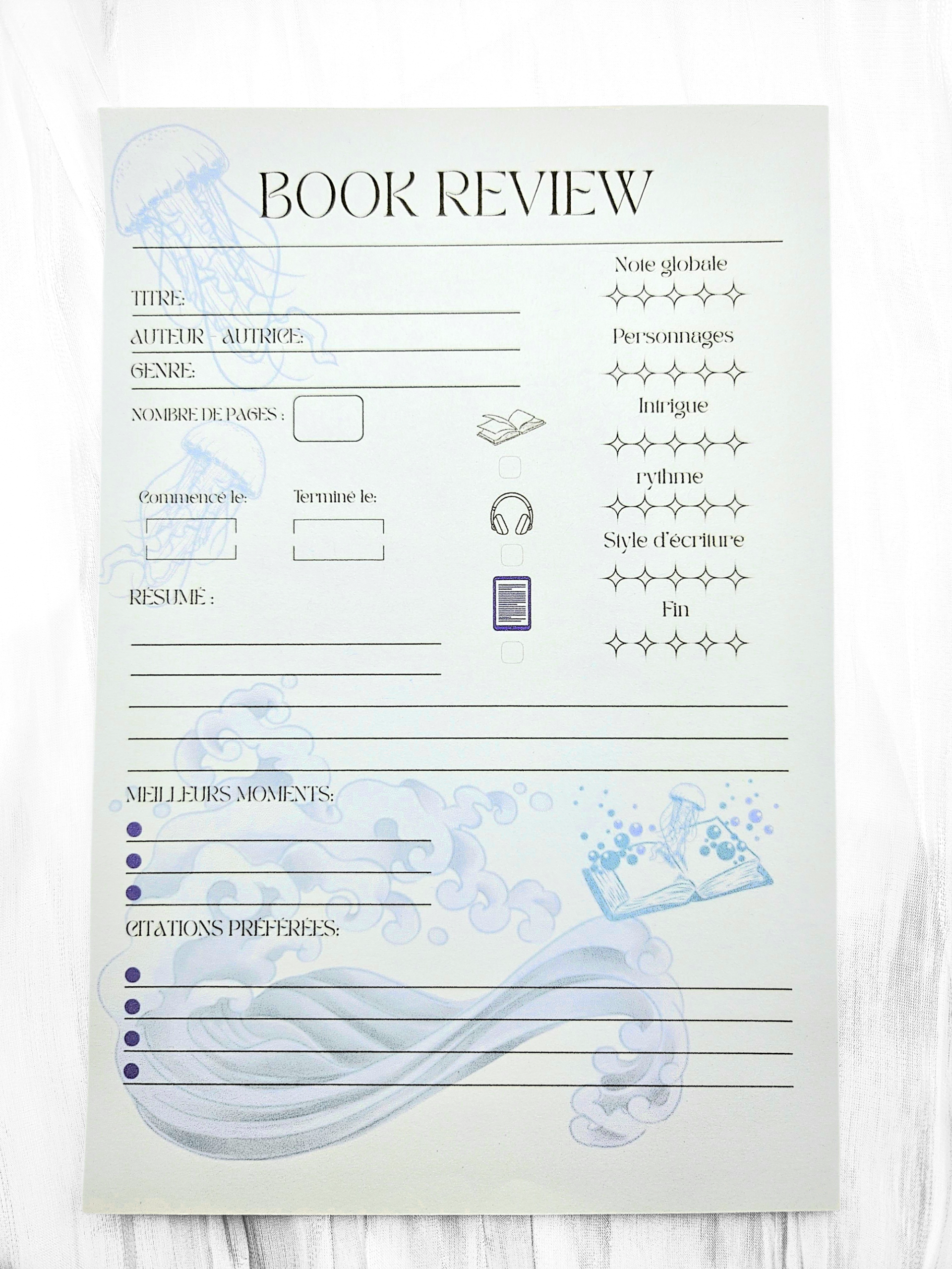 Book Review 25 pages Bleu océan
