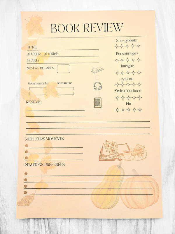 Book Review 25 pages orange