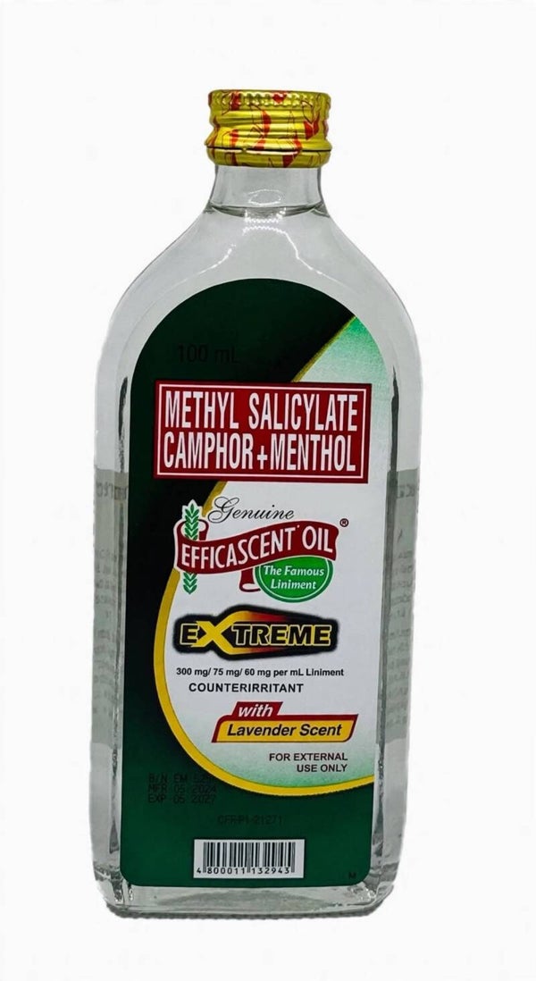 Efficascent oil methyl salicylate camphor+menthol with Lavender Scent (100ml white)