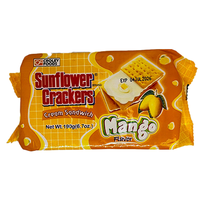 Sunflower Crackers Cream Sandwich Mango flavor ( 190g )