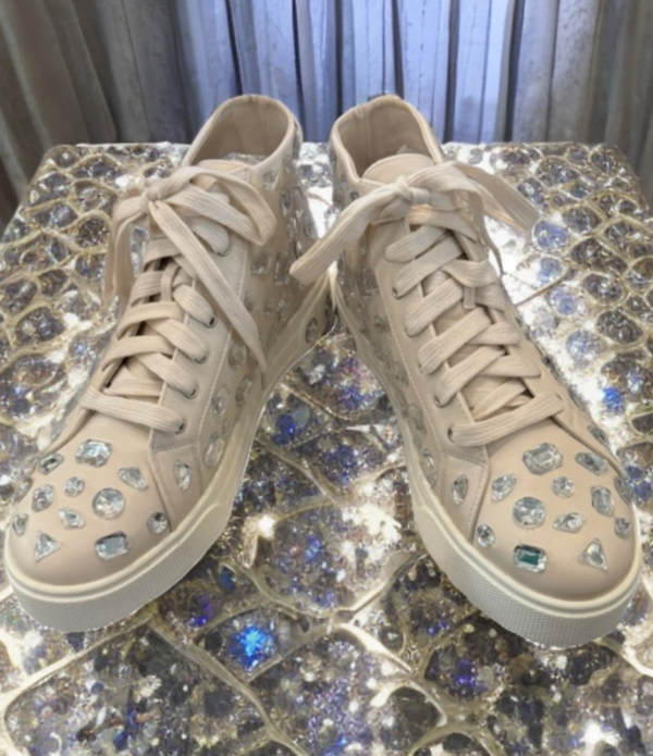 Lauren Lorraine “Hilina” Ivory High-Top Rhinestone