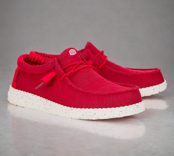 Hey Dude Wally Canvas Red Shoe