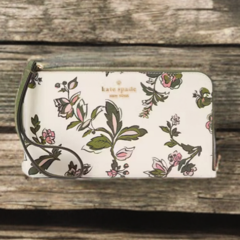 Kate Spade 'Lucy" Floral Medium L-zip Wristlet