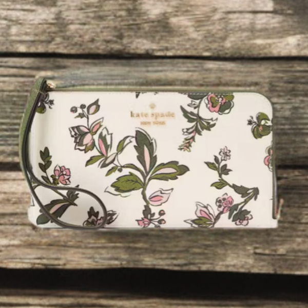 Kate Spade 'Lucy" Floral Medium L-zip Wristlet