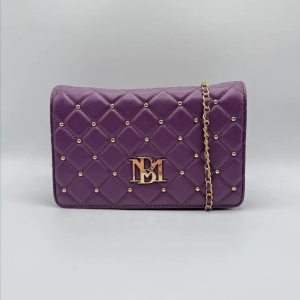 Badgley Mischka small Plum Quilted Crossbody