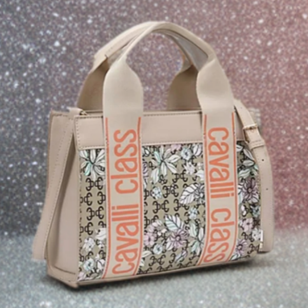 Cavalli Class Serafina Beige & Floral Tote