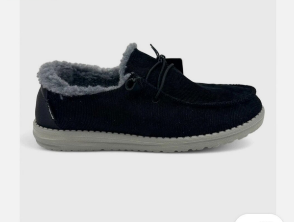Hey Dude Wendy Black Corduroy Shoe