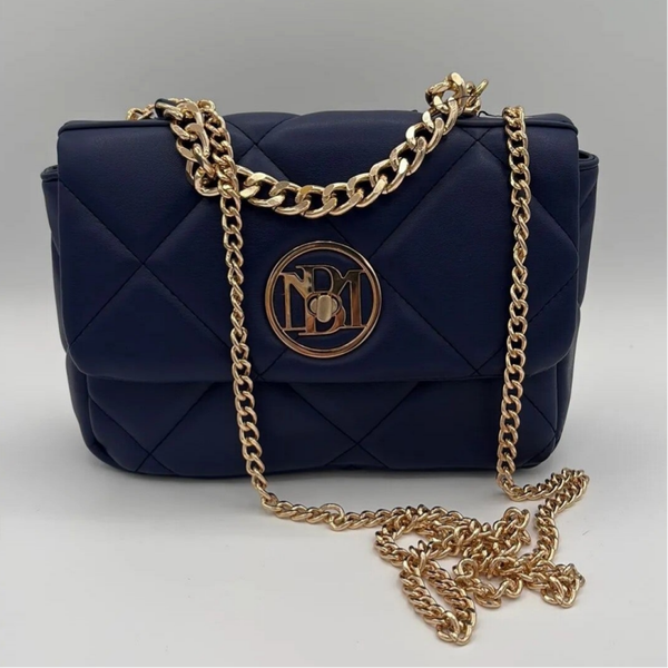 Badgley Mischka Blue Quilted Crossbody
